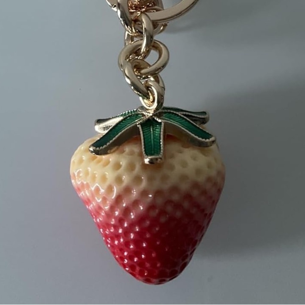 Strawberry bag charm accessories clip onto your coach bag Keychain